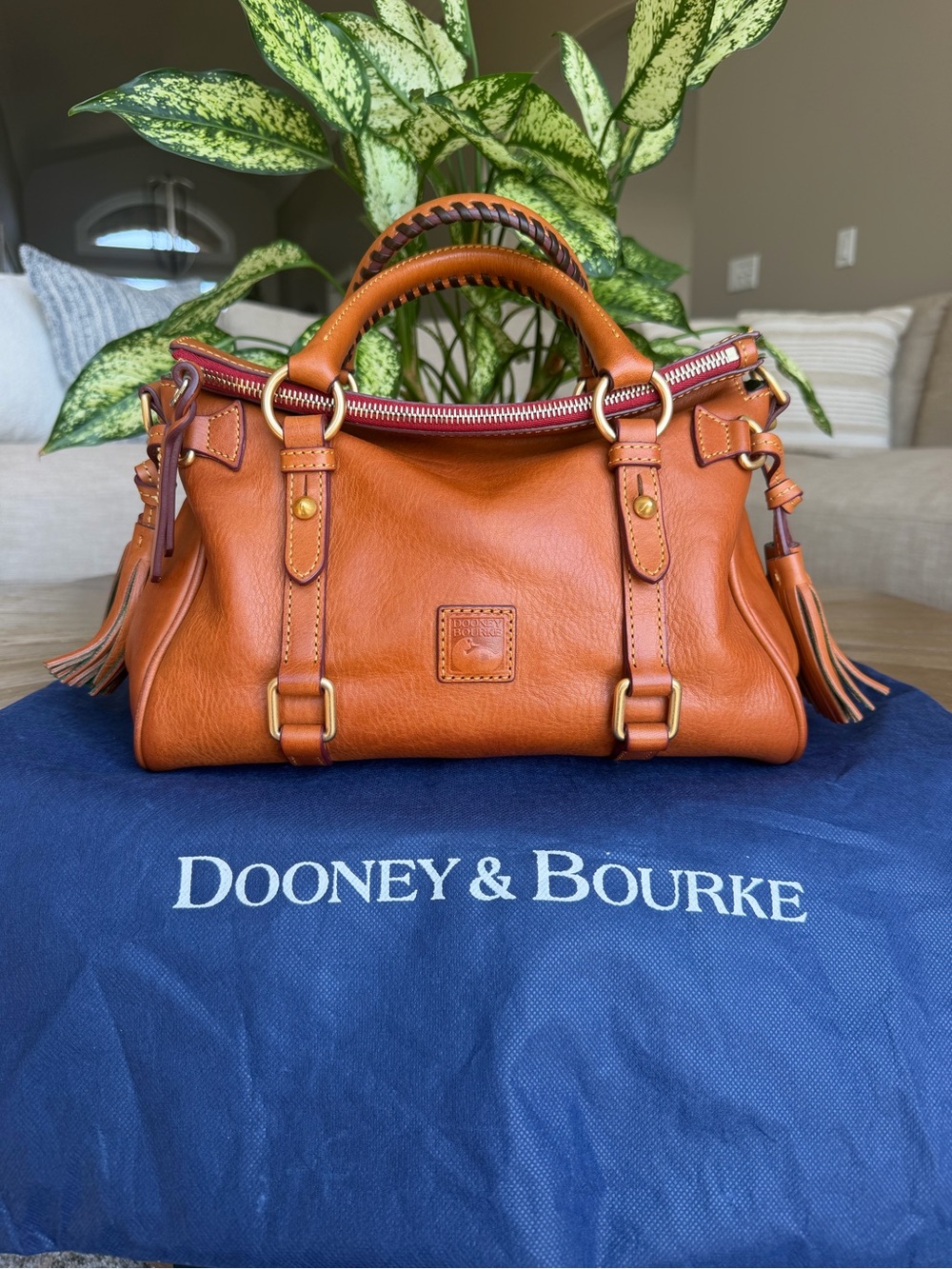 Dooney & Bourke Leather mini Satchel in natural